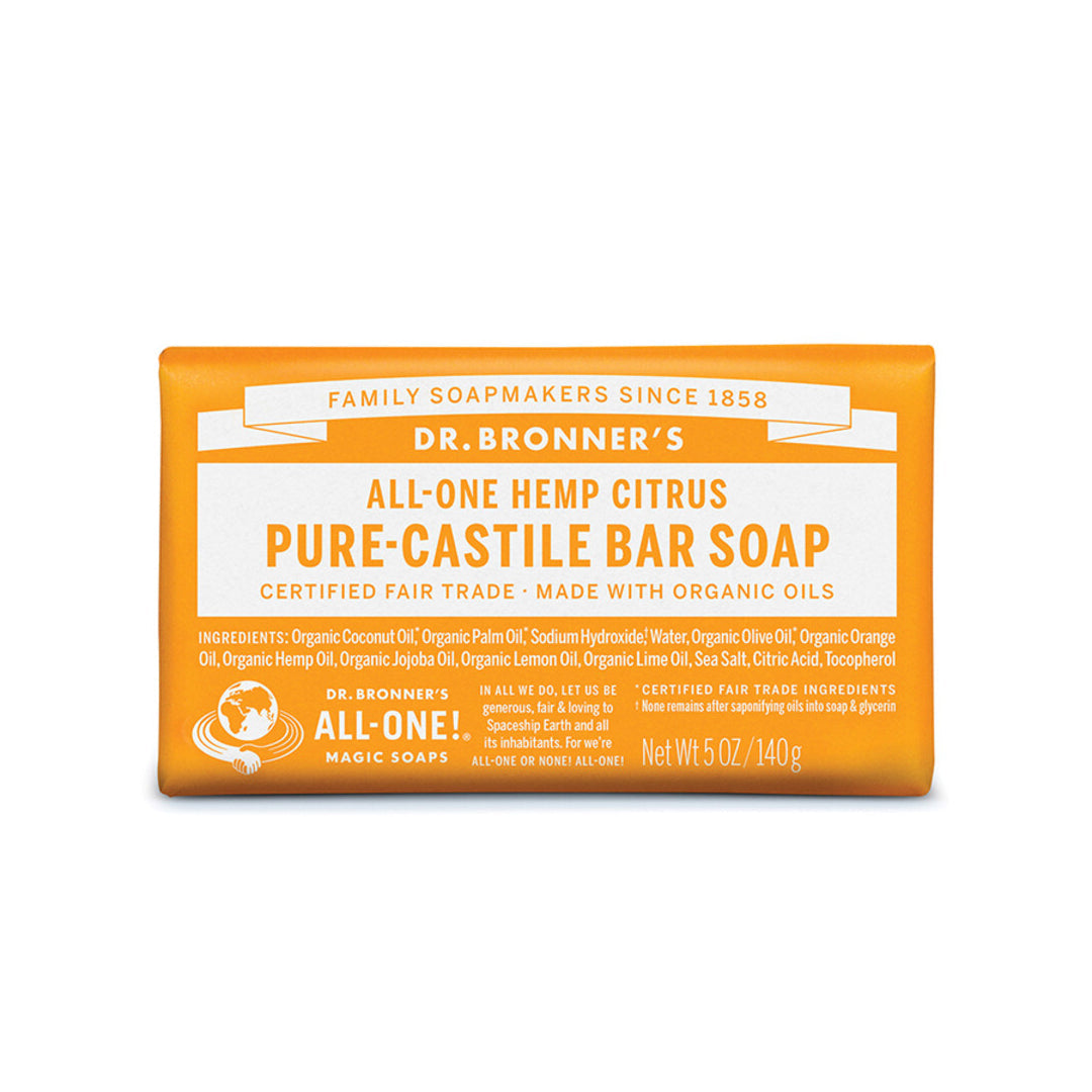 Dr Bronner's Castile Soap Bar Citrus Orange 140g