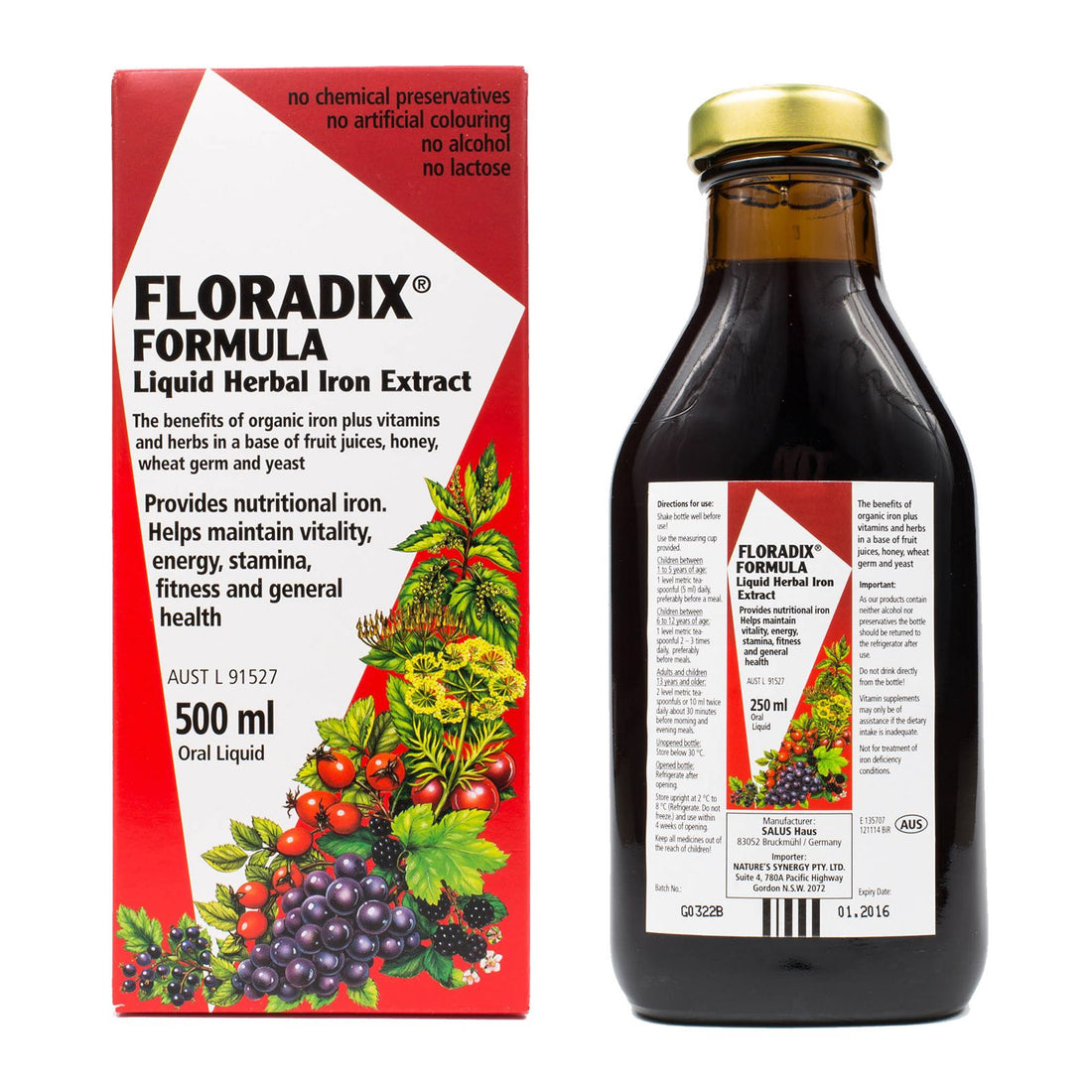 Floradix Formula Liquid Herbal Iron Extract [VOL:250ML]