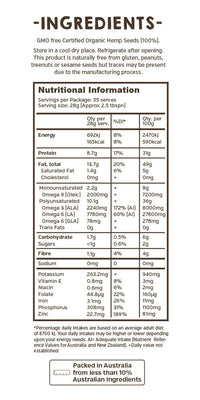 Hemp Foods Australia Organic Hemp Seeds 1kg