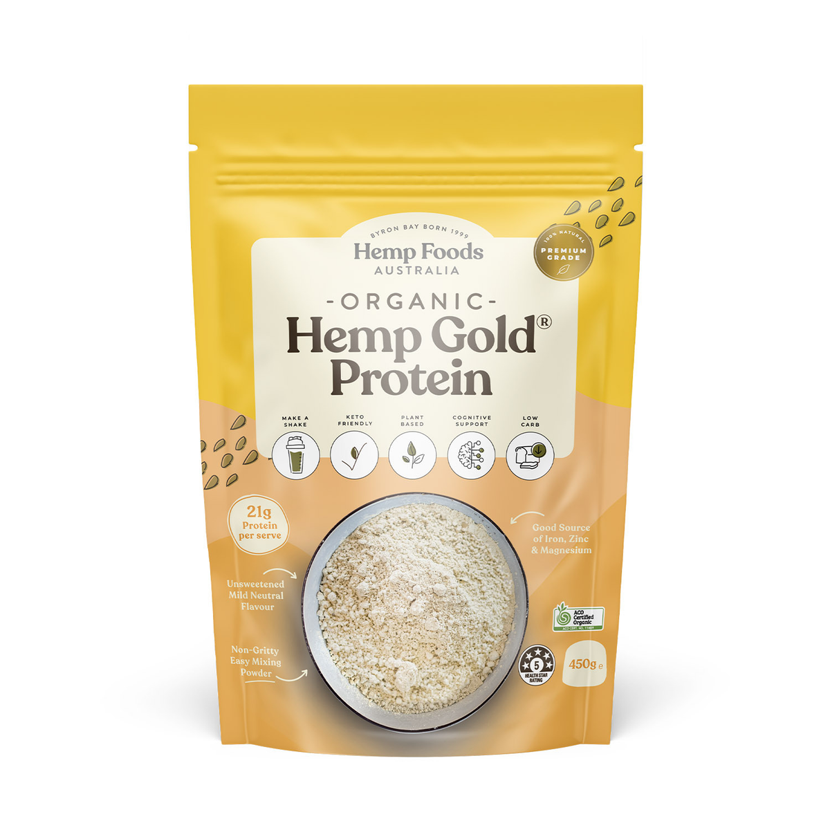 Hemp Food Australia Organic Hemp Gold" Protein [SZ:450G]