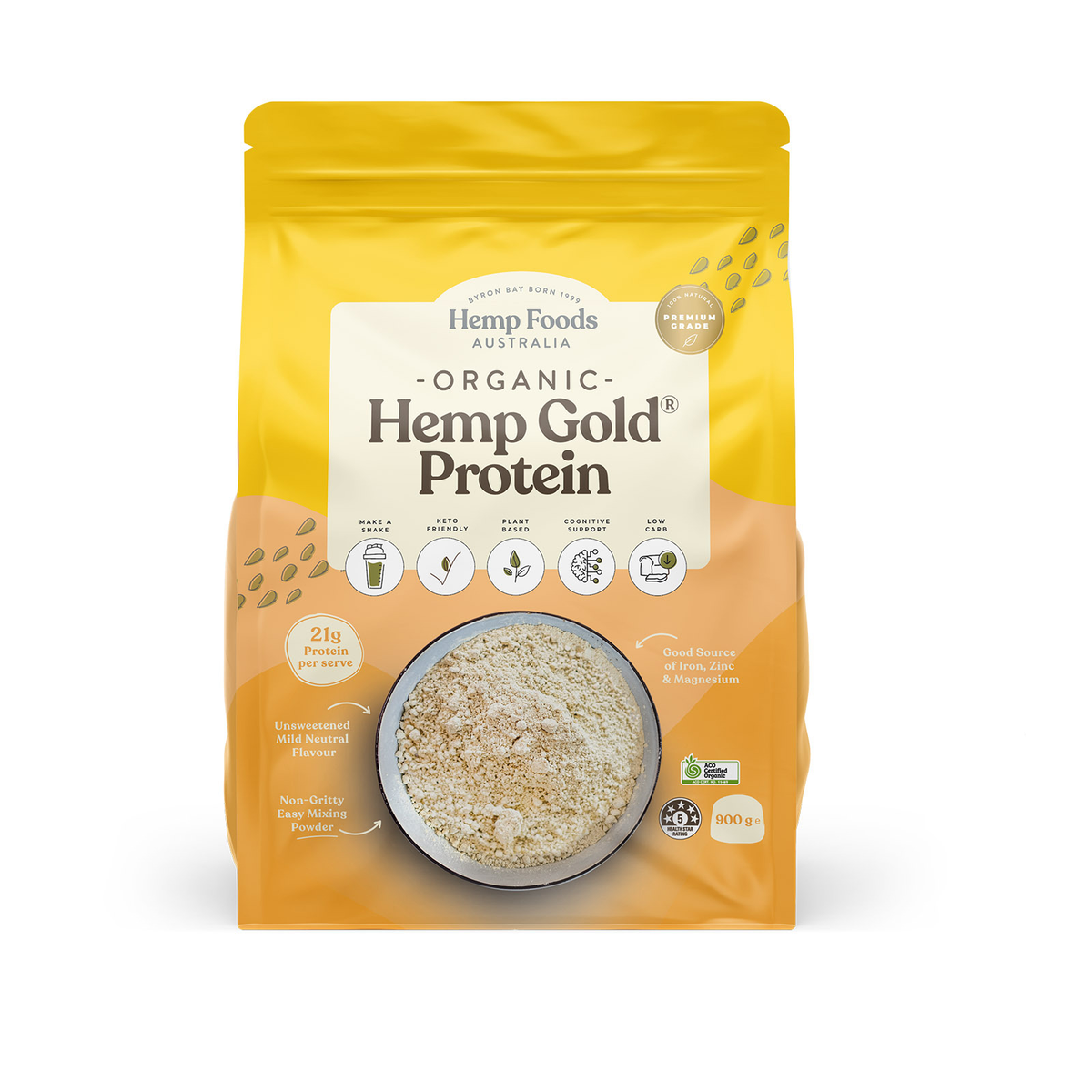 Hemp Food Australia Organic Hemp Gold" Protein [SZ:900G]