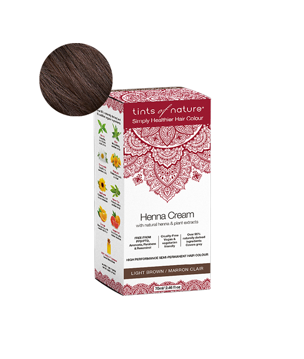 Tints of Nature Semi-Permanent Hair Dye Henna Cream Light Brown