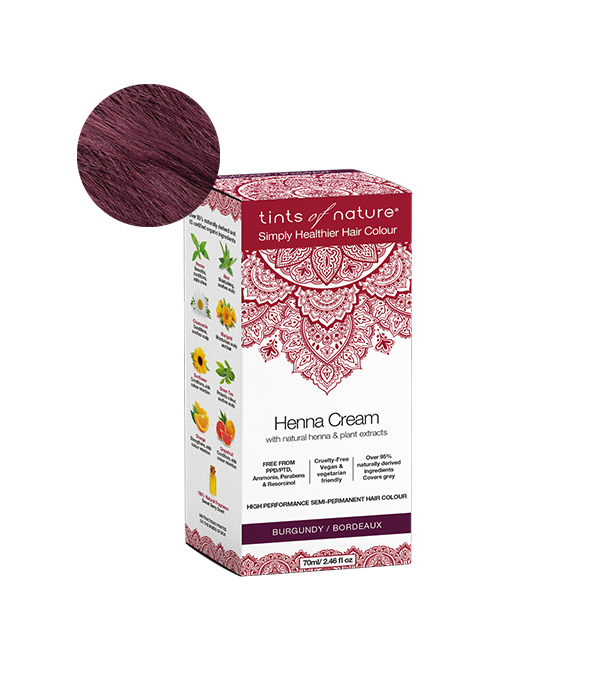 Tints of Nature Semi-Permanent Hair Dye Henna Cream Burgundy