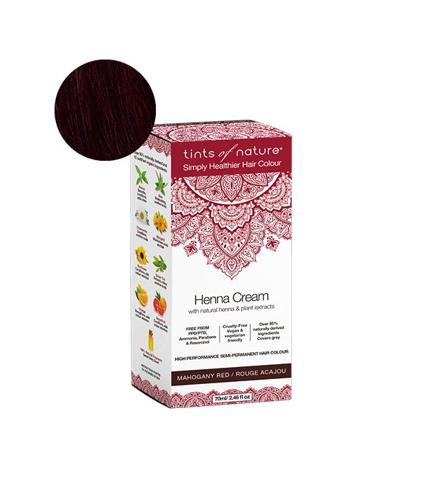 Tints of Nature Semi-Permanent Hair Dye Henna Cream Mahogany