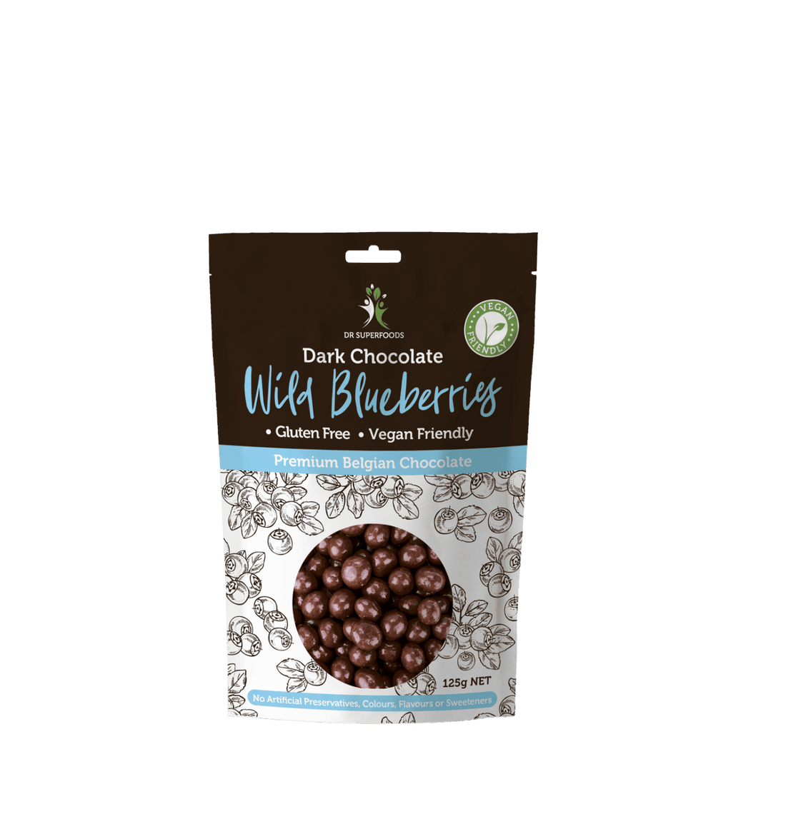 Dr Superfoods Dark Chocolate Wild Blueberries 125g