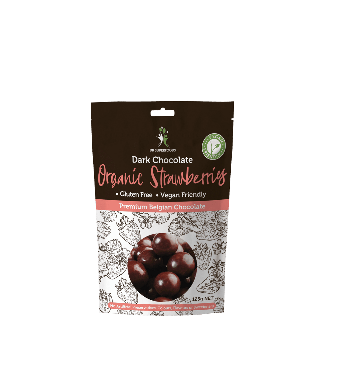 Dr Superfoods Dark Chocolate Organic Strawberries 125g