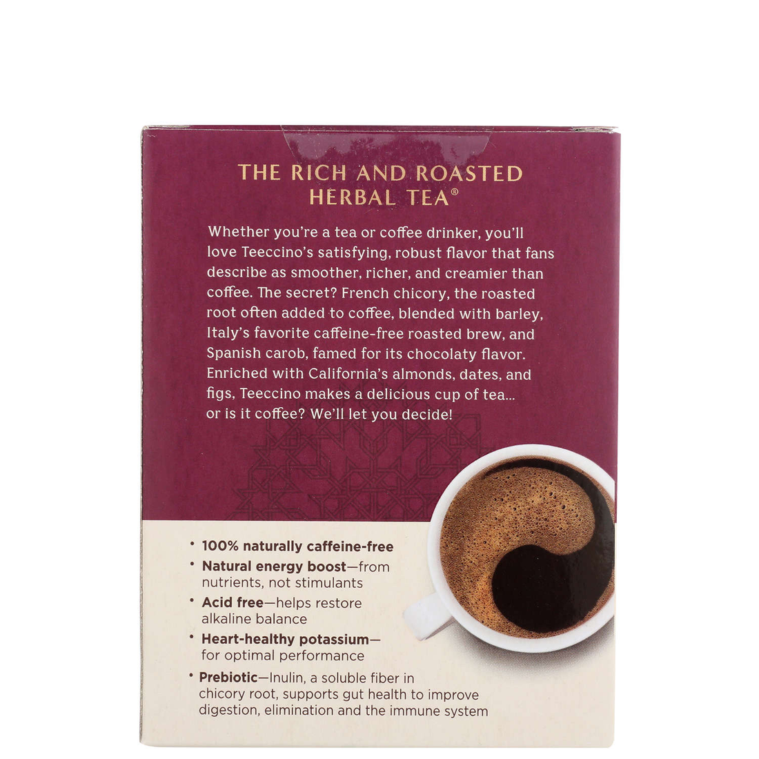 Teeccino Caffiene-Free Vanilla Nut Herbal Coffee Medium Roast - 10 Teabags