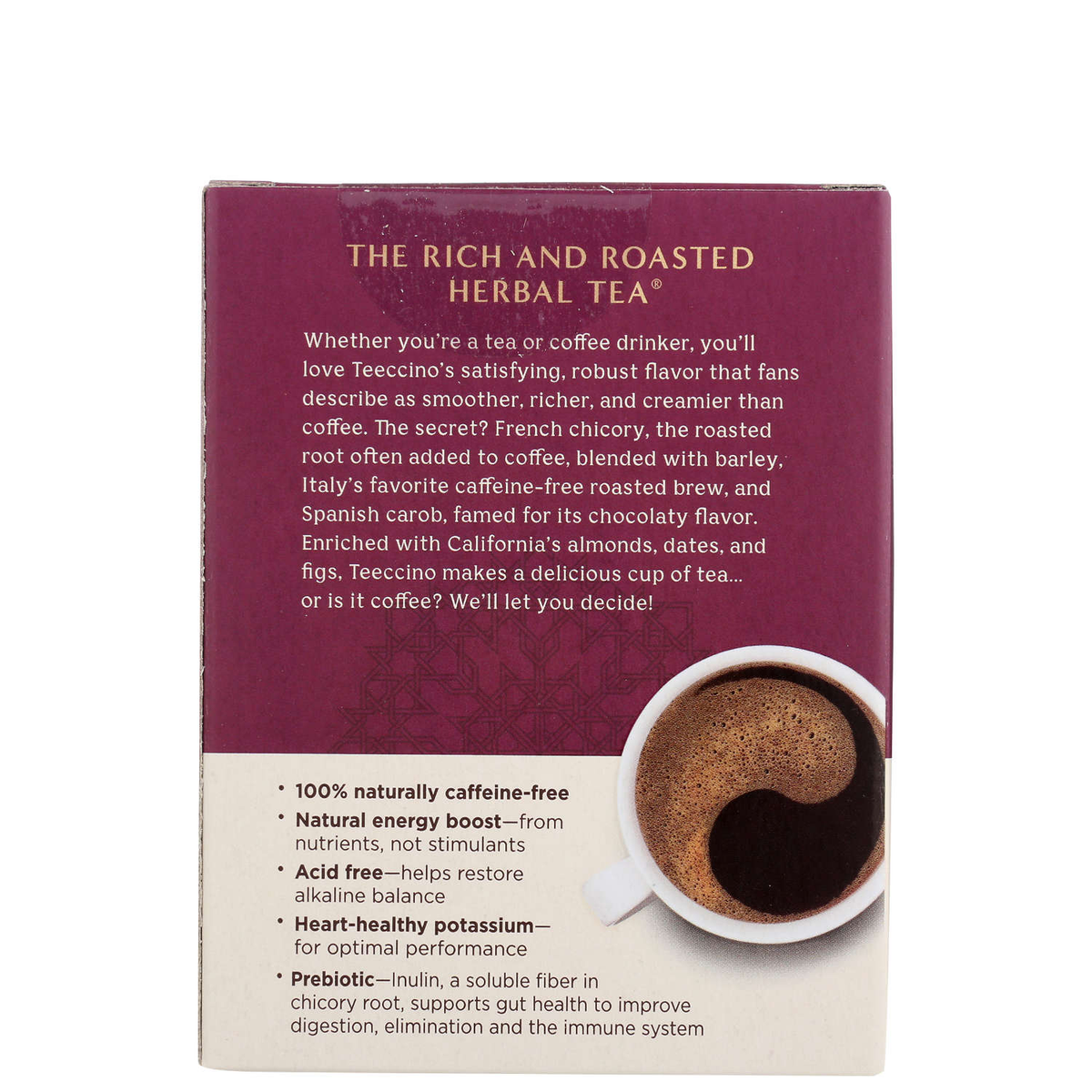 Teeccino Caffiene-Free Hazelnut Herbal Coffee Medium Roast - 10 Teebags