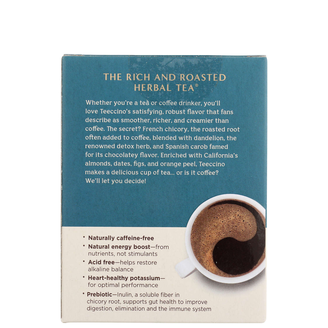 Teeccino Dandelion Coconut Roasted Herbal Tea - 10 Teabags
