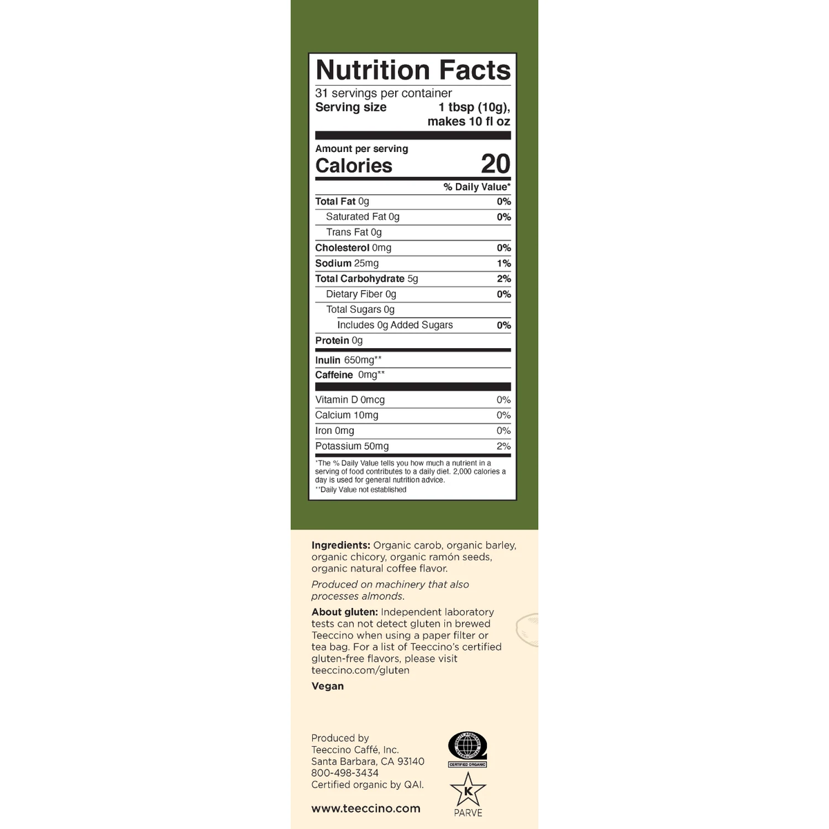 Teeccino French Roast Organic 312g