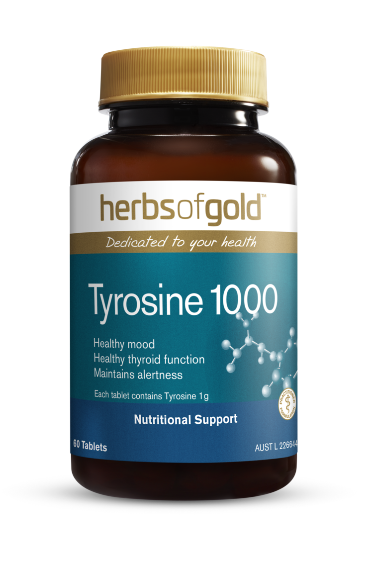 Herbs of Gold Tyrosine 1000 60 Tablets