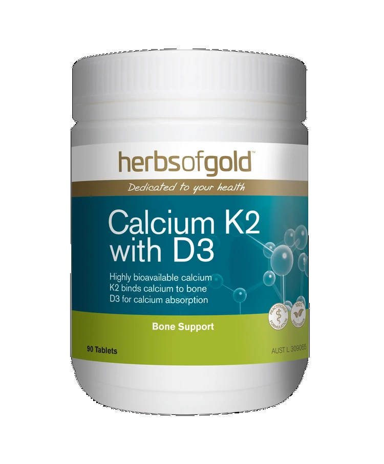 Herbs of Gold Calcium K2 With D3 90 Tablets