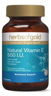 Herbs of Gold Natural Vitamin E 500IU 100 Capsules