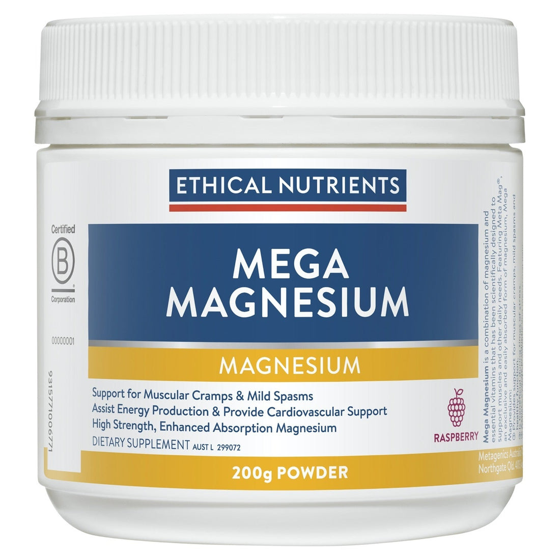 Ethical Nutrients Mega Magnesium Raspberry 200g