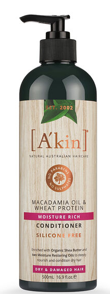 Akin Moisture Rich Macadamia Oil & Wheat Protein Conditioner [SZ:500ML]