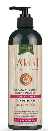 Akin Moisture Rich Macadamia Oil & Wheat Protein Conditioner [SZ:500ML]