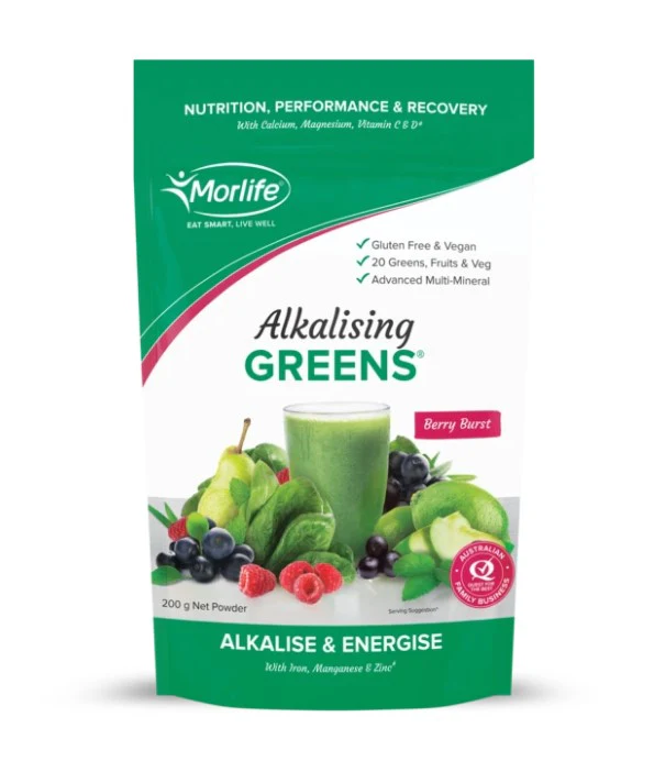 Morlife Alkalising Greens Berry Burst 200G