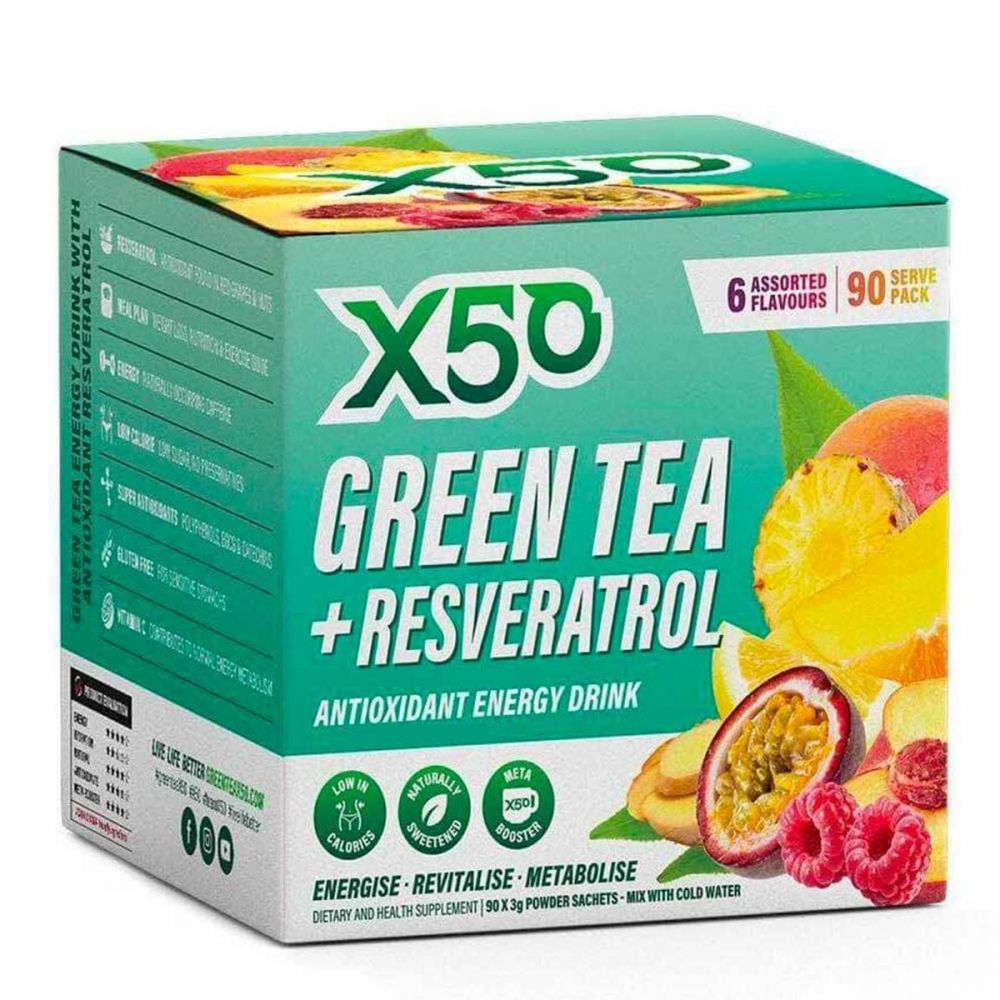 X50 Green Tea + Resveratrol Assorted Flavours 60 serves