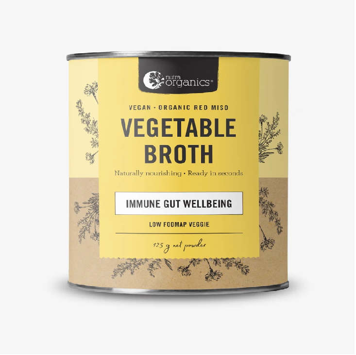 Nutra Organics Vegetable Broth Powder 125g Low Fodmap Veggie