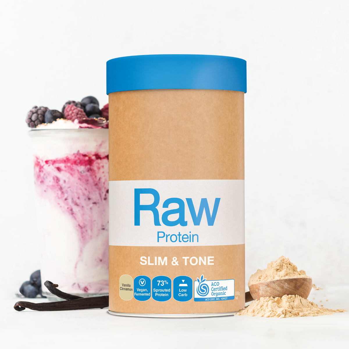 Amazonia Slim & Tone Raw Protein [FLA:VANILLA CINNAMON SZ:500G]