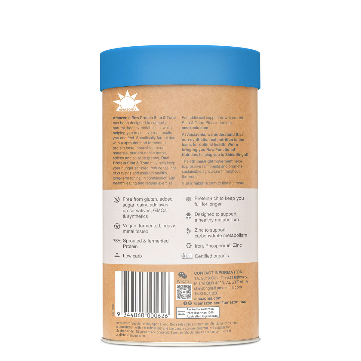 Amazonia Slim & Tone Raw Protein [FLA:VANILLA CINNAMON SZ:500G]