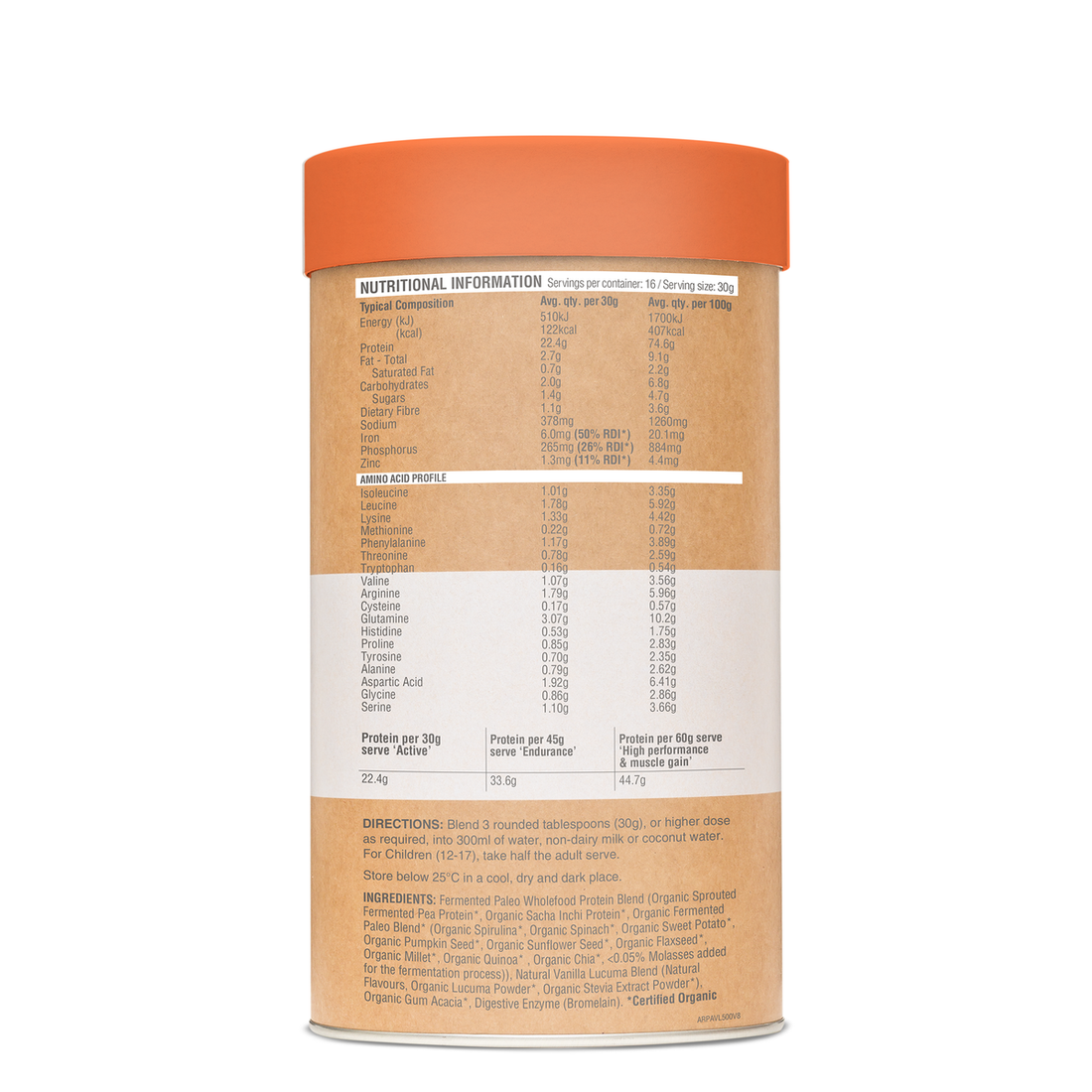 Amazonia Paleo Fermented Raw Protein [FLA:VANILLA LUCUMA SZ:500G]