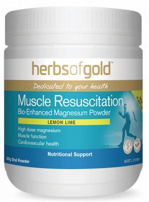 Herbs of Gold Muscle Resuscitation Lemon Lime Flavoured Magnesium Powder 300g