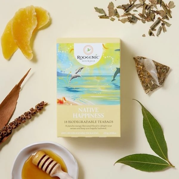 Roogenic Australia Native Happiness 18 biodegradable Teabags