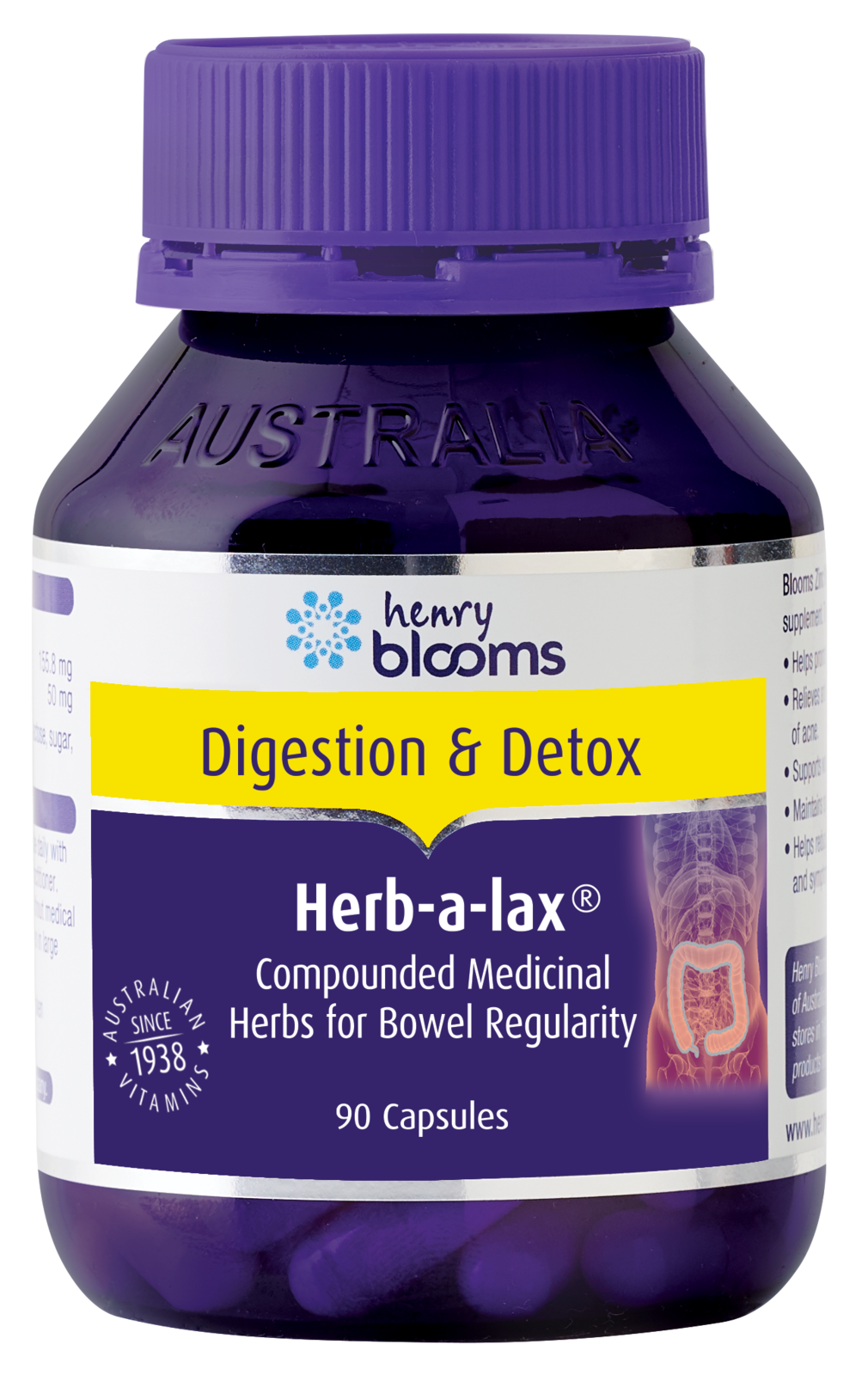 Henry Blooms Herb-A-Lax Capsules [SZ:90 CAPSULES]