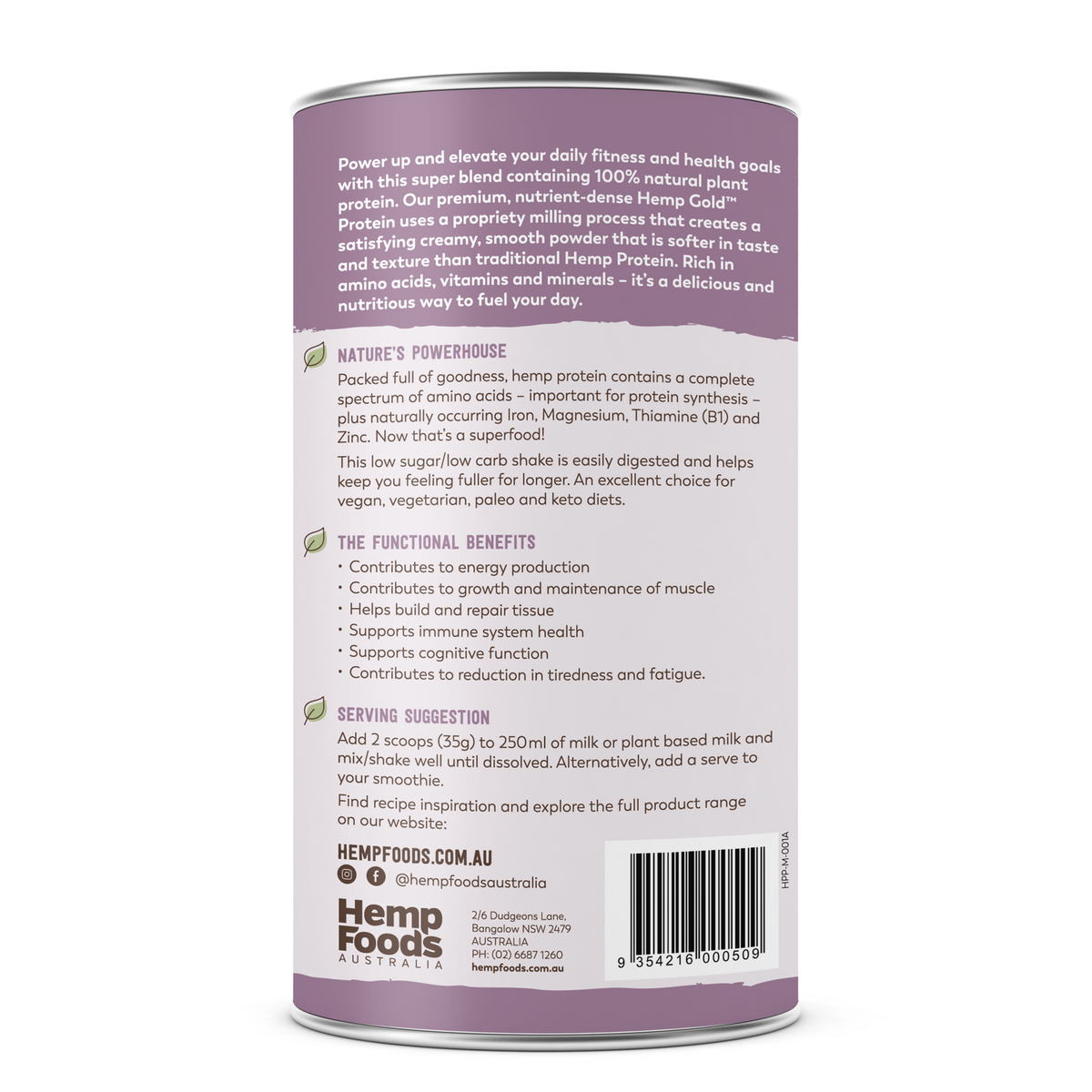 Hemp Foods Australia Hemp Protein 420g [FLA:MIXED BERRY]