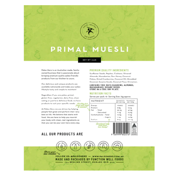 Paleo Hero Primal Muesli 750G